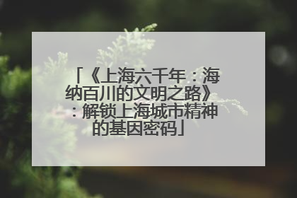 《上海六千年：海纳百川的文明之路》：解锁上海城市精神的基因密码
