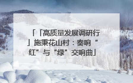 「高质量发展调研行」施秉花山村：奏响“红”与“绿”交响曲