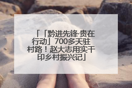 「黔进先锋·贵在行动」700多天驻村路！赵大志用实干印乡村振兴记