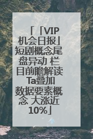「VIP机会日报」短剧概念尾盘异动 栏目前瞻解读 Ta叠加数据要素概念 大涨近10%