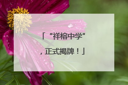 “祥榕中学”，正式揭牌！