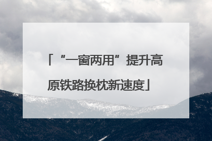 “一窗两用”提升高原铁路换枕新速度