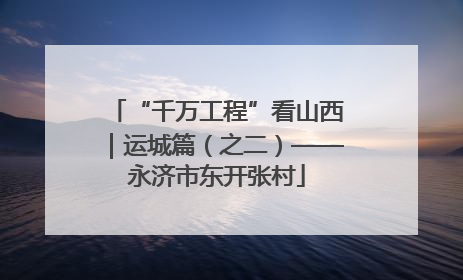 “千万工程”看山西｜运城篇（之二）——永济市东开张村