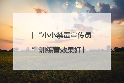 “小小禁毒宣传员”训练营效果好