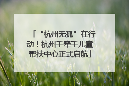 “杭州无孤”在行动！杭州手牵手儿童帮扶中心正式启航
