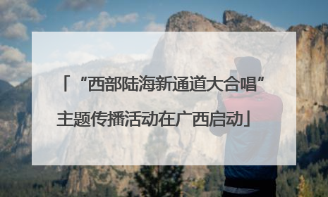 “西部陆海新通道大合唱”主题传播活动在广西启动