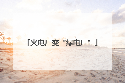 火电厂变“绿电厂”