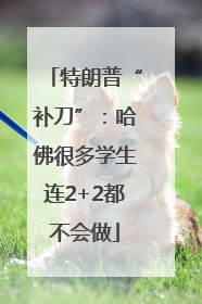 特朗普“补刀”：哈佛很多学生连2+2都不会做