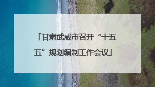 甘肃武威市召开“十五五”规划编制工作会议