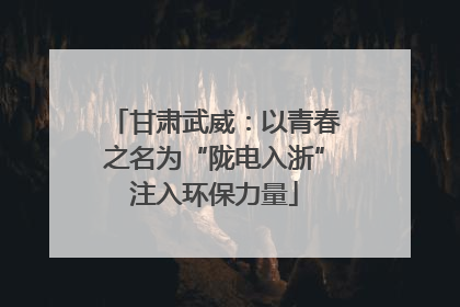 甘肃武威：以青春之名为“陇电入浙”注入环保力量