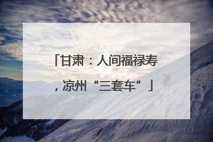 甘肃：人间福禄寿，凉州“三套车”