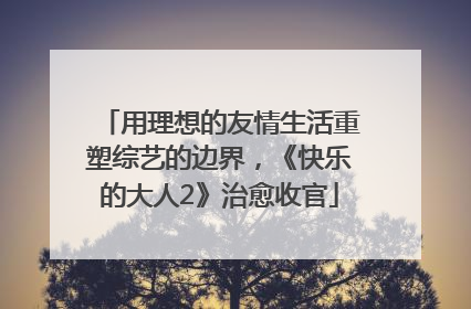 用理想的友情生活重塑综艺的边界，《快乐的大人2》治愈收官