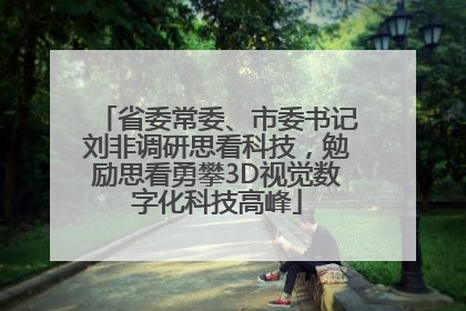 省委常委、市委书记刘非调研思看科技，勉励思看勇攀3D视觉数字化科技高峰