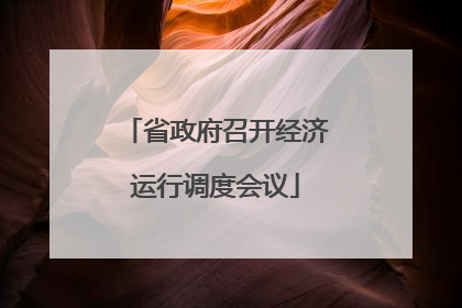 省政府召开经济运行调度会议