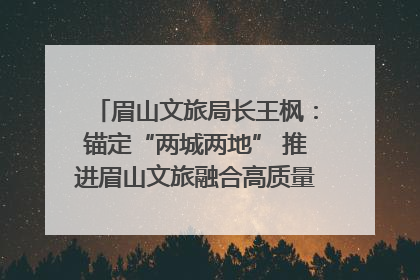 眉山文旅局长王枫：锚定“两城两地” 推进眉山文旅融合高质量发展｜文旅局长说
