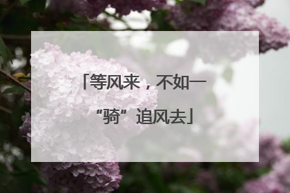 等风来，不如一“骑”追风去