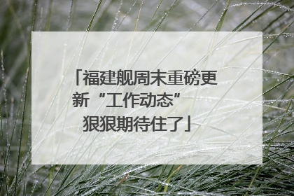 福建舰周末重磅更新“工作动态”  狠狠期待住了