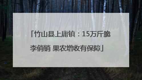 竹山县上庸镇：15万斤脆李俏销 果农增收有保障