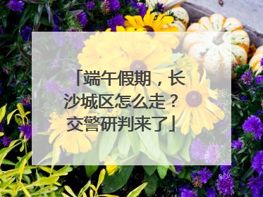 端午假期，长沙城区怎么走？交警研判来了