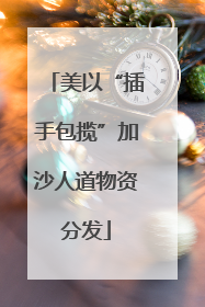 美以“插手包揽”加沙人道物资分发
