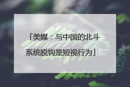 美媒：与中国的北斗系统脱钩是短视行为