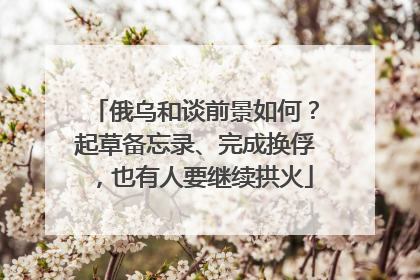 俄乌和谈前景如何？起草备忘录、完成换俘，也有人要继续拱火
