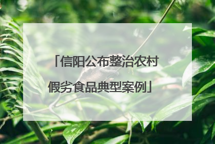 信阳公布整治农村假劣食品典型案例