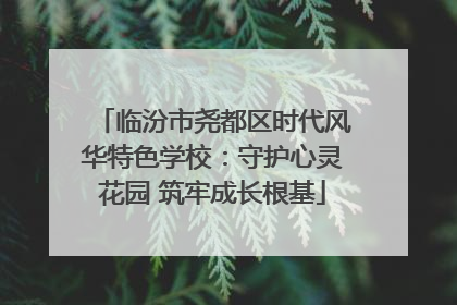 临汾市尧都区时代风华特色学校：守护心灵花园 筑牢成长根基