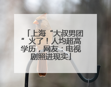 上海“大叔男团”火了！人均超高学历，网友：电视剧照进现实