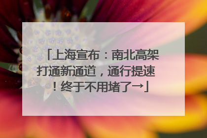 上海宣布：南北高架打通新通道，通行提速！终于不用堵了→