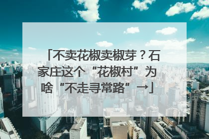 不卖花椒卖椒芽？石家庄这个“花椒村”为啥“不走寻常路”→