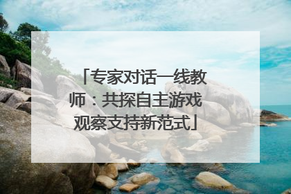 专家对话一线教师：共探自主游戏观察支持新范式