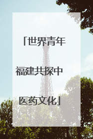世界青年福建共探中医药文化
