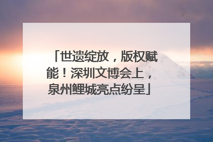世遗绽放，版权赋能！深圳文博会上，泉州鲤城亮点纷呈