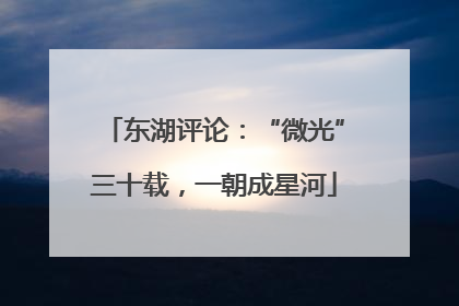 东湖评论：“微光”三十载，一朝成星河