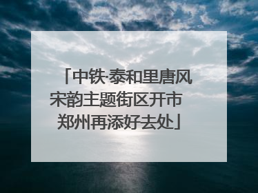 中铁·泰和里唐风宋韵主题街区开市 郑州再添好去处