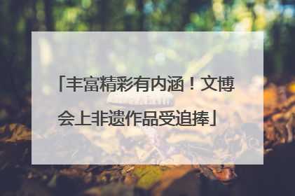 丰富精彩有内涵！文博会上非遗作品受追捧
