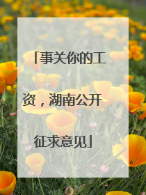 事关你的工资，湖南公开征求意见