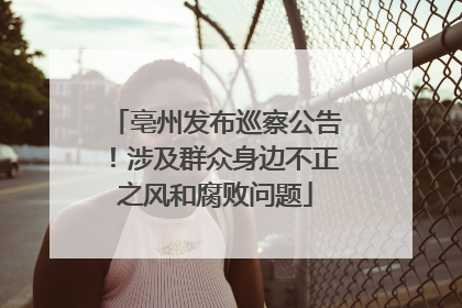 亳州发布巡察公告！涉及群众身边不正之风和腐败问题