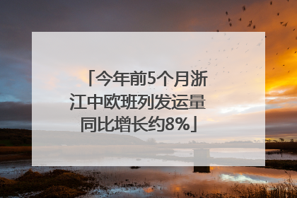 今年前5个月浙江中欧班列发运量同比增长约8%