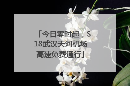 今日零时起，S18武汉天河机场高速免费通行
