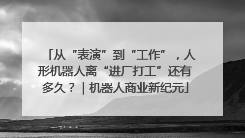 从“表演”到“工作”，人形机器人离“进厂打工”还有多久？｜机器人商业新纪元