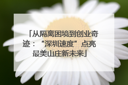 从隔离困境到创业奇迹：“深圳速度”点亮最美山庄新未来
