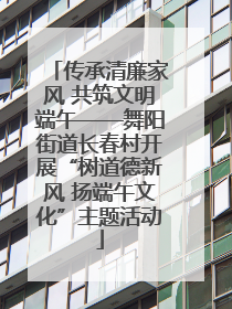 传承清廉家风 共筑文明端午——舞阳街道长春村开展“树道德新风 扬端午文化”主题活动