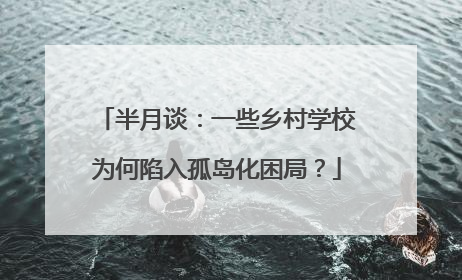 半月谈：一些乡村学校为何陷入孤岛化困局？