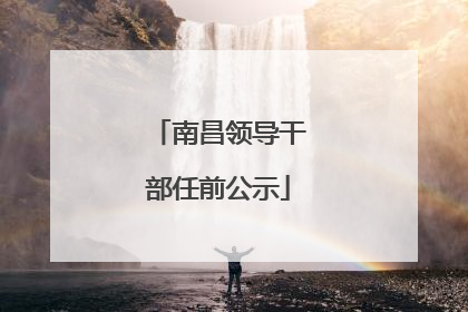 南昌领导干部任前公示