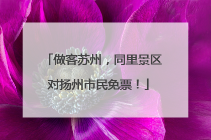 做客苏州，同里景区对扬州市民免票！
