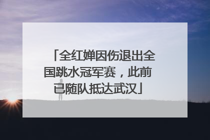全红婵因伤退出全国跳水冠军赛，此前已随队抵达武汉