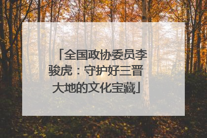 全国政协委员李骏虎：守护好三晋大地的文化宝藏