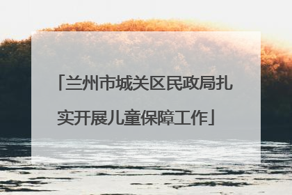 兰州市城关区民政局扎实开展儿童保障工作